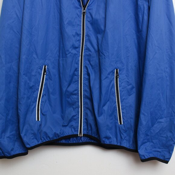 Domino's Pizza Rain Jacket Mens Large Blue Waterproof Full Zip w/ Hood - Picture 5 of 6